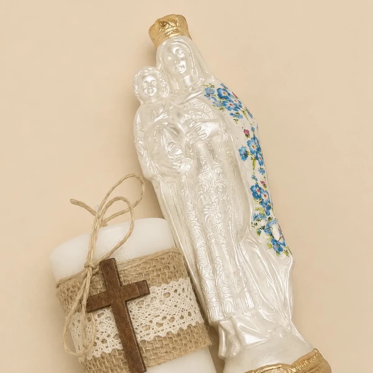 Virgen del carme + vela personalizado